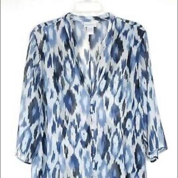 Soft Surroundings Tops - Soft Surroundings Semi-Sheer Tunic side/front slit